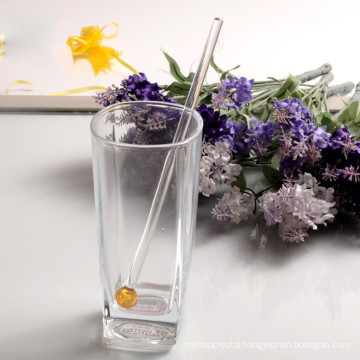 Creative Glass Drinking Stirrer with Colorful Ball